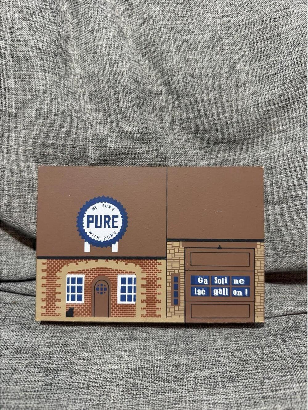 The Cats Meow Pure Gas Station Series X 1992 Wood Shelf Sitter